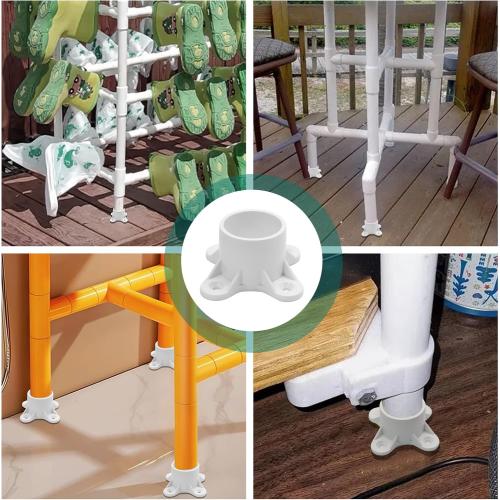 12Pcs 1Inch PVC Table Leg Cap Pipe Flange Fittings