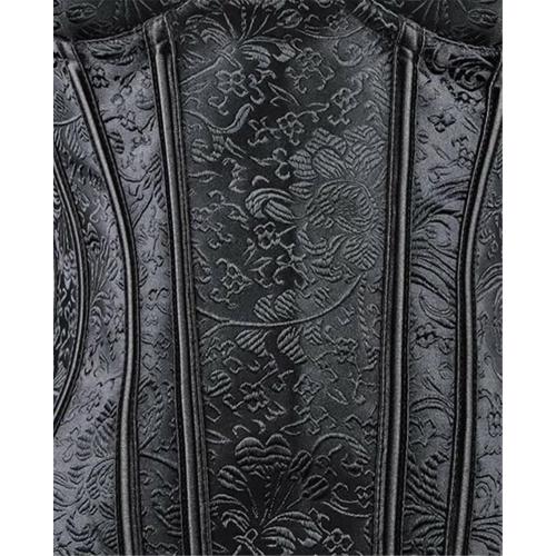 ADELCE Women's Lace up Gothic Jacquard Shoulder Straps Tank Overbust Shaper Corset Bustiers Top Medium