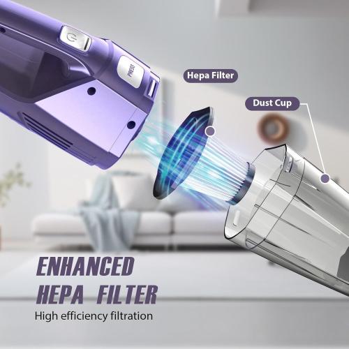 NO ACCESSORIES Handheld Vacuum Cordless – Car Vac Portable with 8KPA  Low Noise, Lightweight Hand Held Vacuum Cordless Rechargeable for Car/Home/Dust/Pet Hair, Mine Portable Vacuum
