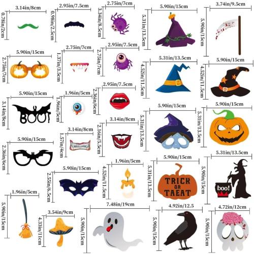 Halloween Photobooth Props,27 Pcs for Halloween Decorations,Selfie Props, Witch Photo Props