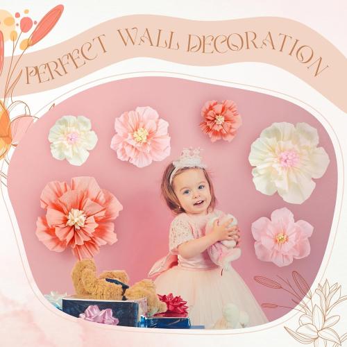 Cholemy 36 Pcs Tissue Paper Flowers, Crepe Decoration, Elegant Color