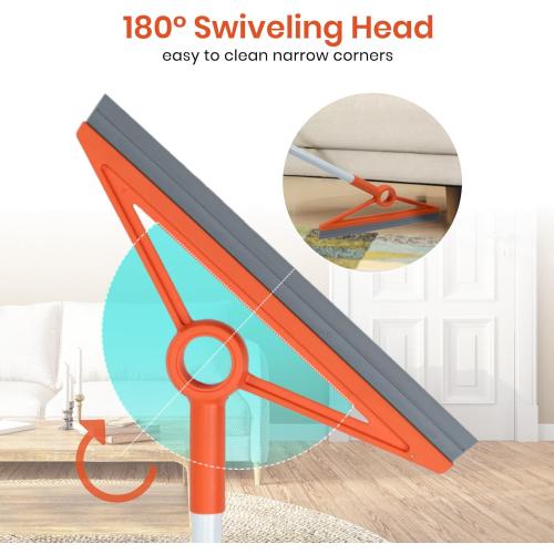 MAVRIZ Air Broom with Removable Rubber Strip and Brush Bristle, Silicone Broom for Indoor Cleaning, Multifunctional Floor Squeegee for Dust, Hair, Liquids