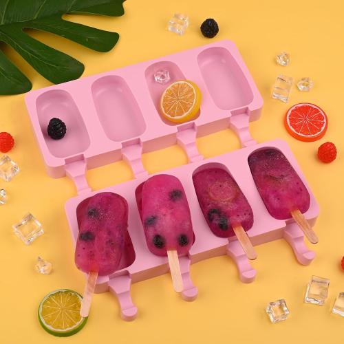 WMKGG Popsicle Silicone Molds Set, 2 PCS Ice Cream Mold(Standard Size/Pink)
