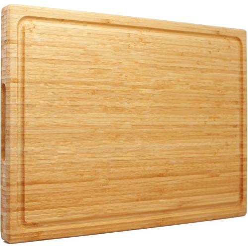 Utoplike Extra Large XXXL Bamboo Cutting Board 24 x16 Inch, Largest Wooden Butcher Block for Turkey, Meat, Vegetables, BBQ, Over the Sink Chopping Board with Handle and Juice Groove, Thickness 1.25