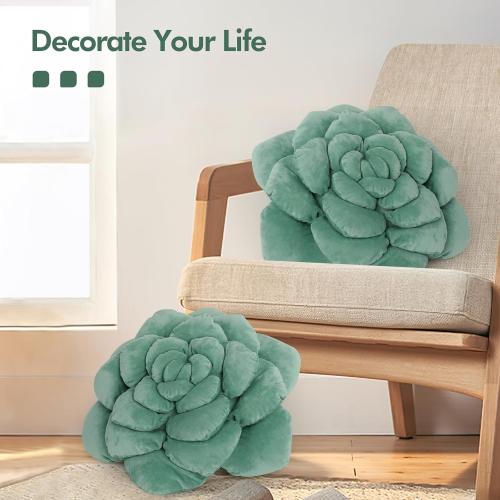Hand-Stitched Plush Decorative Throw Pillow. Plant-Shaped Pillows and Flower Pillows, Plush Cushions for Bedroom and Home Decoration, 19.7in/50CM