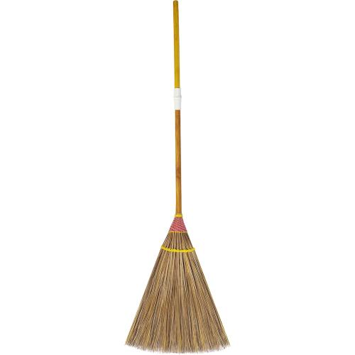 Size 61 inch Natural Coconut Leaf Broom - 61 Inch, Multi-Surface Outdoor Broom - Sweeps Snow & Wet Leaves - Sturdy Bamboo Handle - Asian Heavy Duty