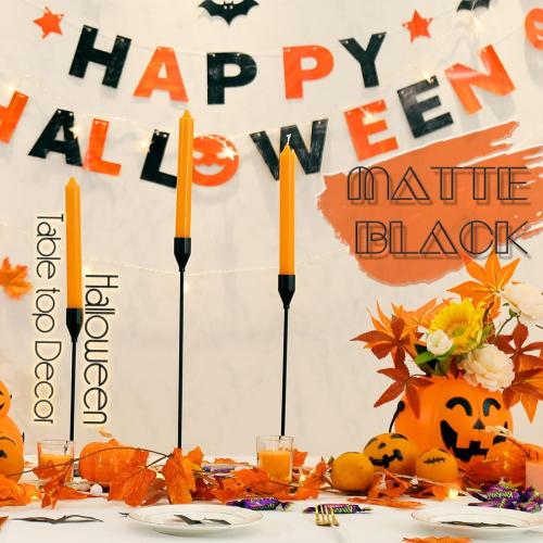 6Pcs Matte Black Candlestick Holders Set Fit 3/4 Tall Taper Candle Home Decorative Table Centerpieces for Family Dinning, Party Decoration