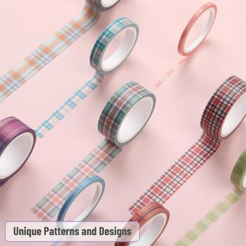 Mr. Pen- Washi Tape Set, 21 Rolls, Assorted Sizes, Plaid Design, Washi Tape for Journaling