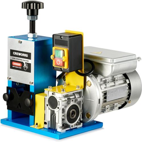 CREWORKS Electric Wire Stripper Machine, 0.06-1 Automatic Wire Stripping Machine, Wire Stripping Tool for 1.5-25 mm Scrap Wire, 5 Channel Copper Wire Stripper Power Tool for Leftover Cable Recycling