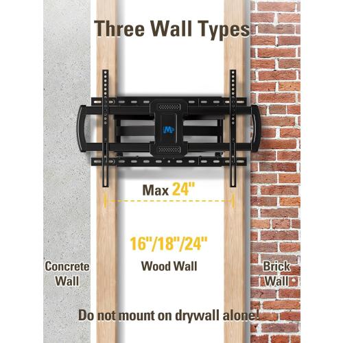 Mounting Dream TV Wall Mount for Most 42-84 Inch TVs, Full Motion TV Mount