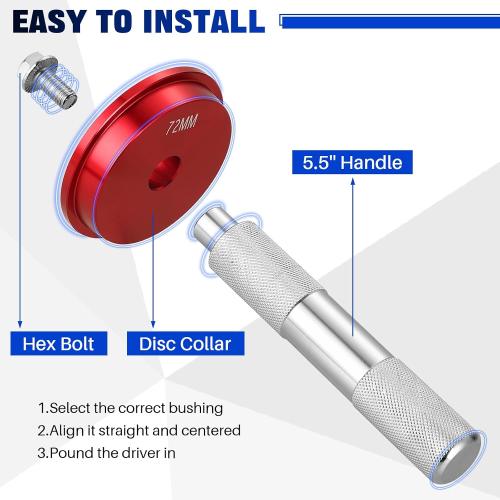 DASBET Bearing Race and Seal Driver Set, 10PCS Bearing Press Kit with Seal Driver and 9 Bearing Adapters Universal Seal Installer Bearing Driver Kit for Bearing Installation