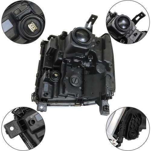 labwork 1PC Headlight Assembly Chrome Housing Replacement for Silverado 1500 2016-2018 HID with DRL Passenger Side RH 84356947 GM2503445