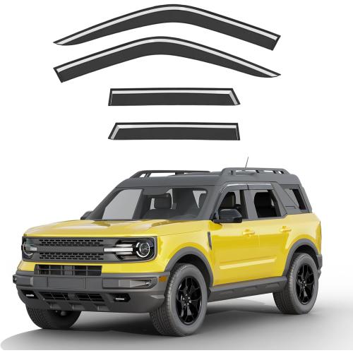 Low Profile Window Rain Guards Fit for Ford Bronco Sport 2021-2026 Rain Guard Window Deflectors Extra-Thick Side Window Visors Vent Shades Tape-on Vent Visors Car Accessories 4-PCS