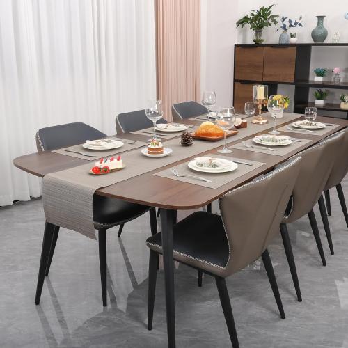 Myir JUN Placemats Set of 6, Vinyl Woven Placemats Place Mats Indoor Washable Table Mats Non-Slip Place mats for Dining Table (Golden Silver, Set of 6)