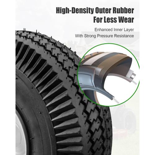 2 Pack 4.10/3.50-4 Front Wheel and Tire Assembly Replace 105-3471 Fit for Toro TimeCutter Z Exmark Quest Z-Turn, 3/4″ Axel Lawn Mower Wheel Assembly Tires 2Pcs