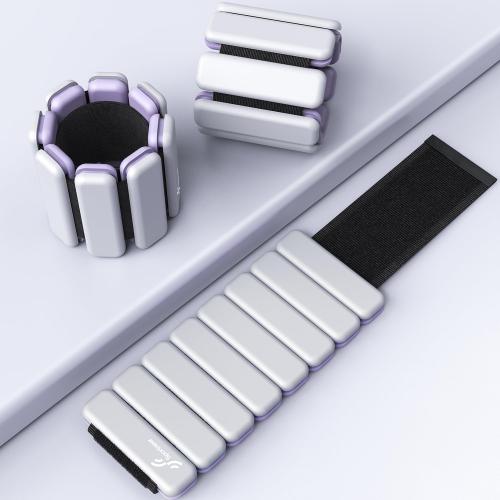 Sportneer Wrist & Ankle Weights for Women Men - 1 Pair (1 lb/2 lb Each) | Adjustable Weighted Bracelet Silicone Bangles for Yoga, Dance, Pilates, Cardio, Aerobics, Gym, Pool Exercises and Jogging