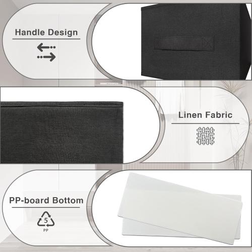 3-Pack Wardrobe Clothes Organizer 7 Grids Pants Organizer for Closet Foldable Closet Organizers and Storage for Jeans Shirts Pants, Black