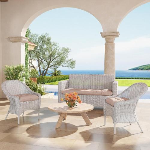 Outdoor Chair Cushions Set of 2, Seat Pads for Patio Wicker Chairs Garden Dining Chair, Indoor Outside Use, Fade-Resistant & Waterproof, Taupe