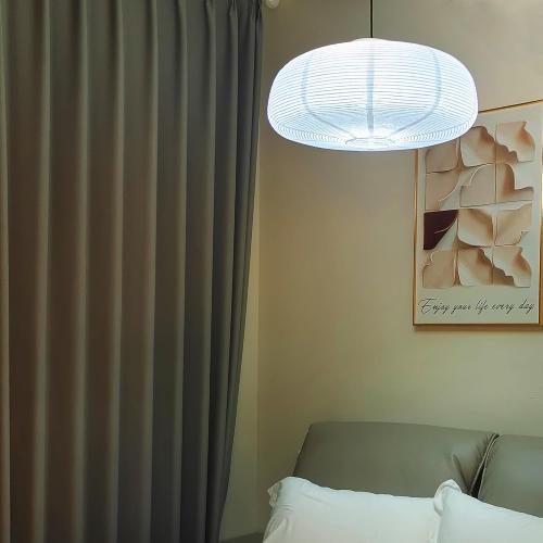 (22.05Inch) Large Paper Lantern, White Pumpkin Paper Lamp Shade, Handmade Folding Hanging Paper Lamp Shade, Suitable for Indoor Ceiling Light Decor (22.05)