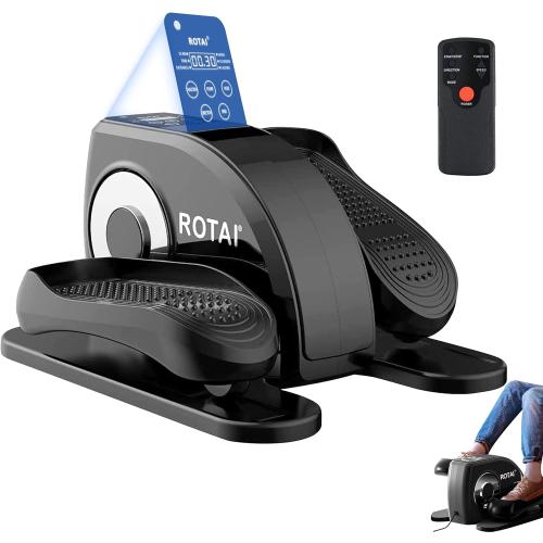 Under Desk Elliptical Machine for Seniors Rehab Electric Seated Leg Foot Pedal Exerciser Bike, Portable Trainer for Home & Office with Remote and LCD Monitor