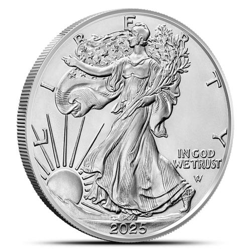 2025 - American Silver Eagle .999 Fine Silver with our Smyrnacoin Certificate of Authenticity Dollar Uncirculated US Mint