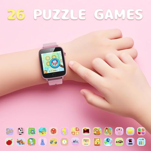 Kids Watches for Girls Toys Age 4-12, Smart Watch for Kids with Camera, 26 Puzzle Games, Alarm Clock, Pedometer, Audiobook, Learn Card, Toddler Watch Birthday Gift for 8 9 10 Year Old Girl