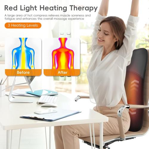 pryfey Back Massager, Rolling Up and Down Back Massager with Heat, Back Massage 4D Kneading for Pain Relief Deep Tissue, Ultrathin Shoulder Massager Mother's Day Gift for Women Men Parents