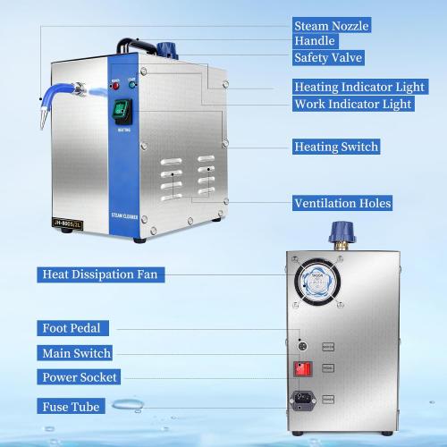 Ewelry Steam Cleaner, 2L/0.52 Gal Professional High-Pressure 135°C/275°F, 8-Min Fast Heat Up,– for Silver, Gold, Gem & Diamond Jewelry Cleaning