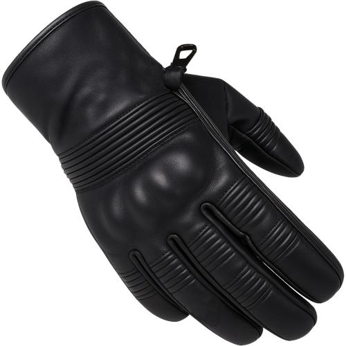 Size Large Black Jackets 4 Bikes Men's Motorcycle Leather Gloves - Cruiser Protective Premium Gloves with Gel Padding, Knuckle & Palm Protection for Street Riding Black L