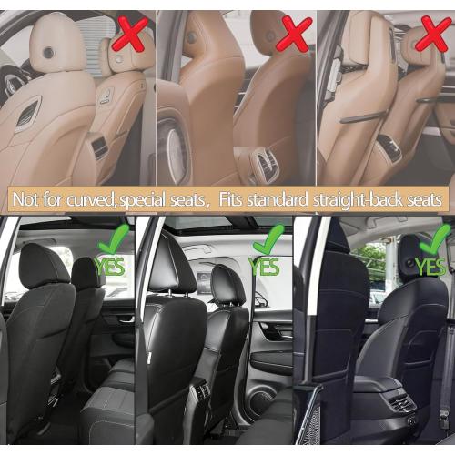2 Pack Seat Back Protector for Kids, Car Kick Mats Back Seat with Organizer | Waterproof, Protects Against Dirt, Scuffs & Scratches, Easy to Install and Clean, Fits Most Vehicles