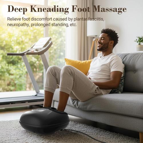 Foot Massager FSA Eligible HSA, Feet Massager with Heat for Plantar Fasciitis Relief, 5 Levels Compression & Vibration Massage for Neuropathy, Christmas Gifts for Women Men, Fits Up to 13