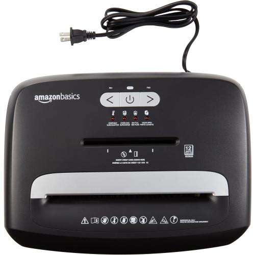 Amazon Basics 12 Sheet (new model) Micro Cut Paper and Credit Card CD Shredder With 6 Gallon Bin, Black
