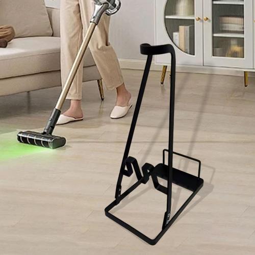 Vacuum Stand Storage Rack Versatile Use Sturdy Universal Freestanding Support Holder Metal Rack for Hotel Balcony Living Room, Black