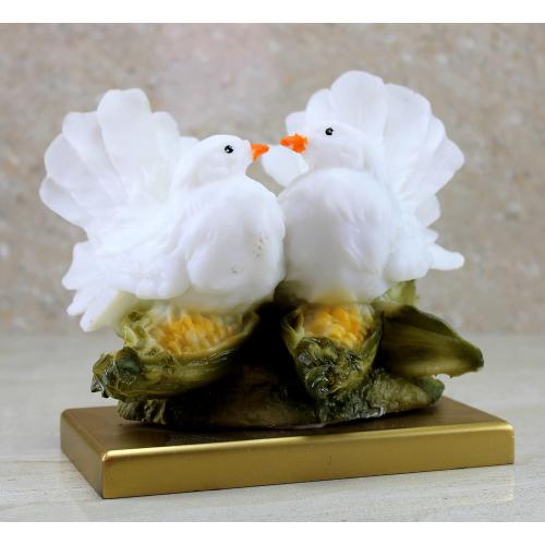 Color White eSplanade Love Birds Showpiece | Bird Statue Romantic Couple Gift Decorative Showpieces Items (White)