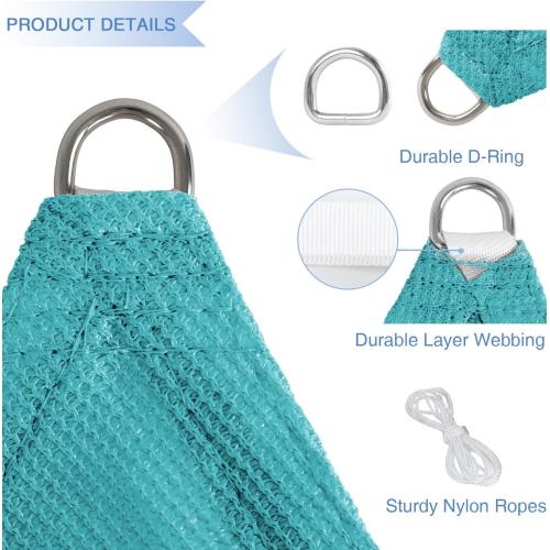 E&K Sunrise 8' x 8' Sun Shade Sail Rectangle Canopy Shade Cover UV Block for Patio Backyard Garden Outdoor (Turquoise)