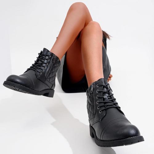 Size 8 Color Black Vepose Women's 903 Combat Ankle Boots, Lace up Comfortable Booties Low Heel