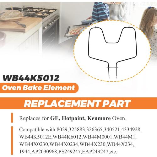 Bake Element WB44K5012 Heating Element Replacement RANGE BAKE ELEMENT wb44k5012 for GE Hot.point Kenmore Oven - Replaces 325883,340521,8029,WB44K5012E,Model #9119504190, 9114638812,and more