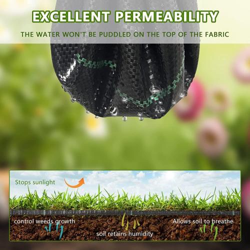 Size 3ftx50ft Weed Barrier Landscape Fabric Heavy Duty，Weed Block Gardening Ground Cover Mat, Weed Control Garden Cloth ，Woven Geotextile Fabric for Underlayment，Commercial Driveway Fabric