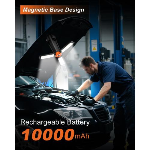 Camping Light with Stand 85.9 Rechargeable Cordless 5500 High Lumens LED Work Light, 10000mAh Solar Magnetic Waterproof Emergency, Dimmable Camping Essentials Gear with Detachable Tripod