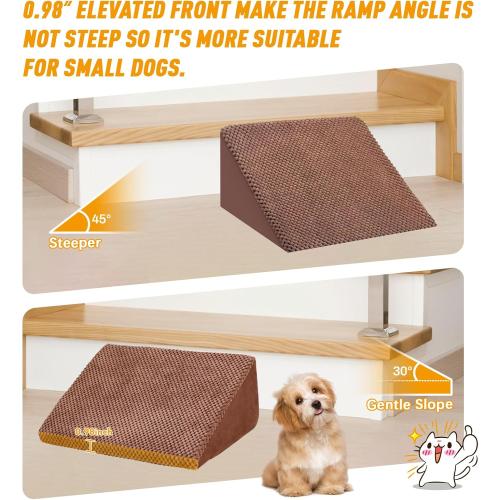 Brown 6 Pack 40D Dog Ramp for Stairs Suits for Small Dogs Cats, Pet Steps Stairs for Staircase Stairs with Anti-Slip Bottom and Self-Sticky Pads to Fix Suitable for Dogs Cats(6Pcs, Brown)