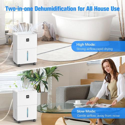 DEVERSE Max 25 Pints Dehumidifier for Home/Bedroom/Basement, 1500 Sq.Ft Coverage, with Drain Hose, Smart Humidity Control & Large Tank