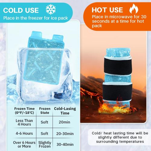 Ice Pack for Knee Pain Relief Reusable Gel Ice Wrap for Leg Injuries Swelling Knee Replacement Post-Surgery Recovery Adjustable Cold Therapy Wrap for Arthritis Meniscus Tear and ACL (Blue)