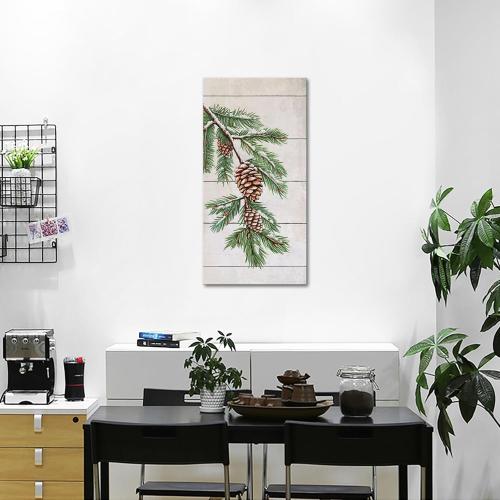 Size 20x40 iKNOW FOTO Pine Cones and Seeds on Canvas Prints Vertical 20x40in Botanical Wall Art Winter Pine Cones Framed Wall Art for Holiday Decor Ready to Hang Home Decoration