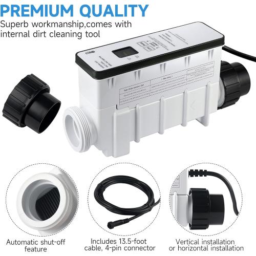 EC-520555 Salt Chlorine Generator fits Pentair IC40 40000 Gallon | Replaces 520555 Pentair IntelliChlor IC40 pool system,fits up to 40000-gallon pools，auto polarity self-clean, digital display