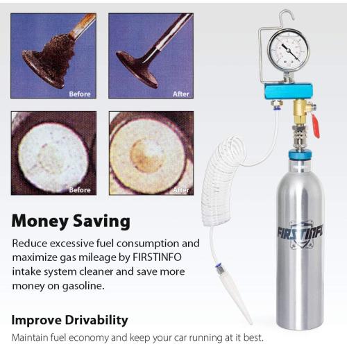 FIRSTINFO A1601 4 In 1 Intake Valve Combustion Chamber Cleaner, Fuel Injection Canister, Vacuum System Pressure Tester Kit