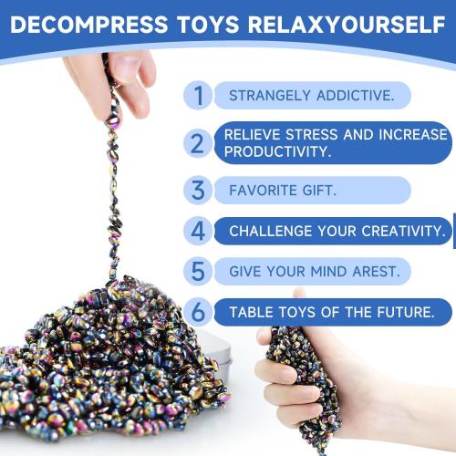 550 Pcs Ferrite Fidget Putty for Adults & Teens, Weak-Attraction Sensory Beads Anxiety Relief, Desk Gadgets for ADHD Autism, Stress Toys Office Fidgets Toys Gifts for Him Her