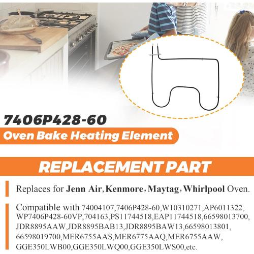 【2026 UPGRADED】7406P428-60 W10310271 Oven Heating Element 2026 UPGRADE Fit for Maytag Kenmore Whirlpool Range Ovens Replace 74004107 W10310271 WP7406P428-60VP Lower Bake Element by Beaquicy