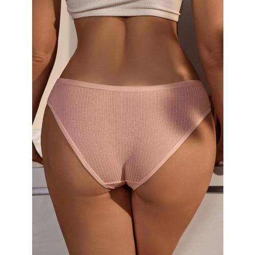 SOLY HUX Women's 5 Piece Briefs Low Rise Ribbed Knit Panties Basic Comfy Underwear