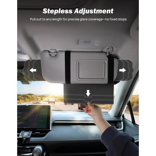JOYTUTUS Car Sun Visor Extender, Adjustable Sun Visor Extension for Cars, Protects from Anti-Glare, UV Rays Sun Blocker Car Sun Visor Attachment