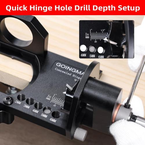 Metal Concealed Hinge Jig with Quick Clamp and Dust Vacuum Adapter - 35mm Cabinet Hinge Drilling Jig for Woodworking Door Cabinet Hinges Mounting Tool